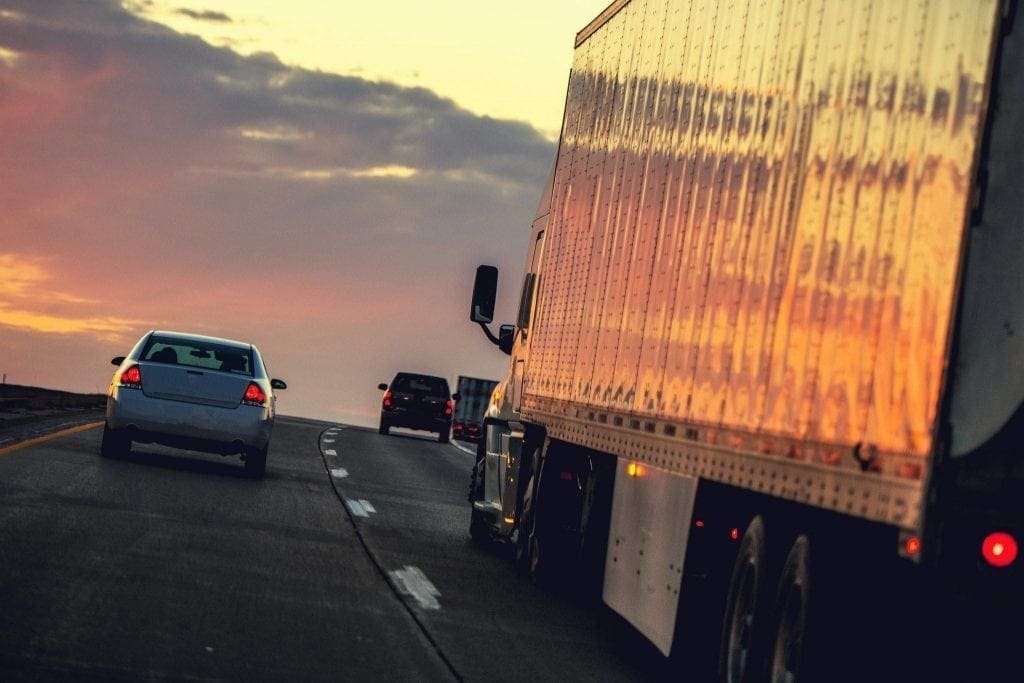 ProMiles XF 3 truck delivery on the way evening